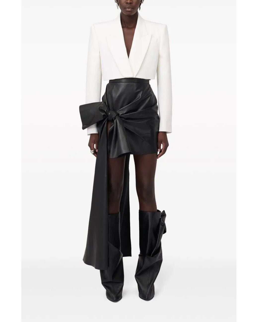 McQueen Black 'Draped Knot' Skirt