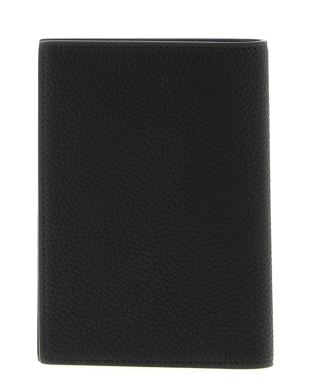 Tom Ford Black Grained Leather Passport Holder for men