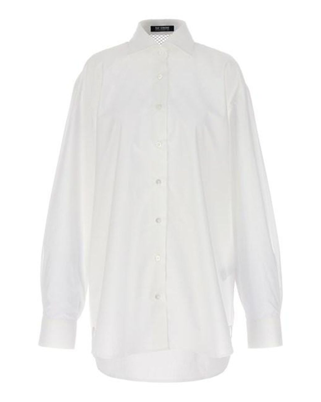 Raf Simons Mesh Insert Shirt in White | Lyst