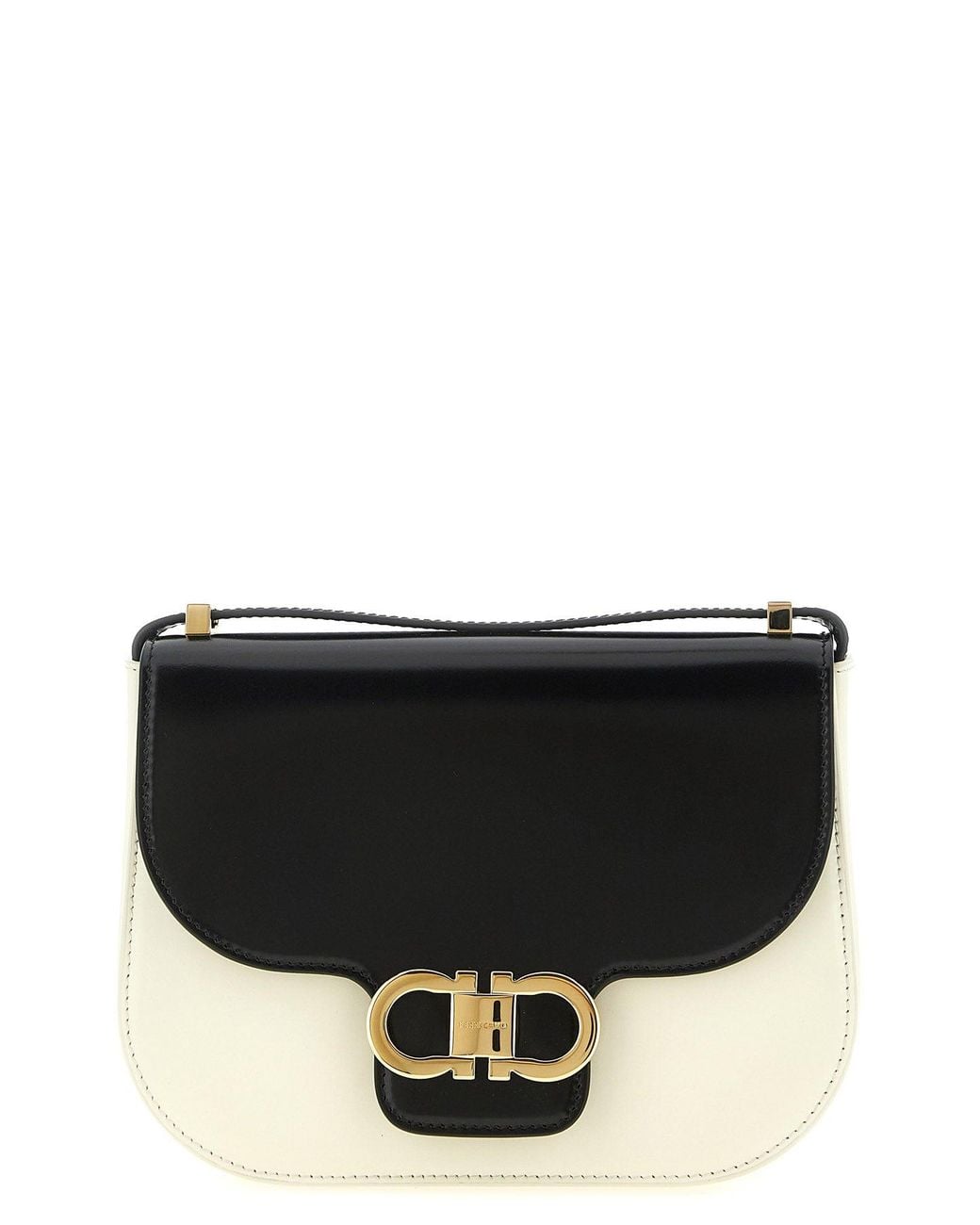 Ferragamo Black North-South Double Gancini (Xs) Crossbody Bag