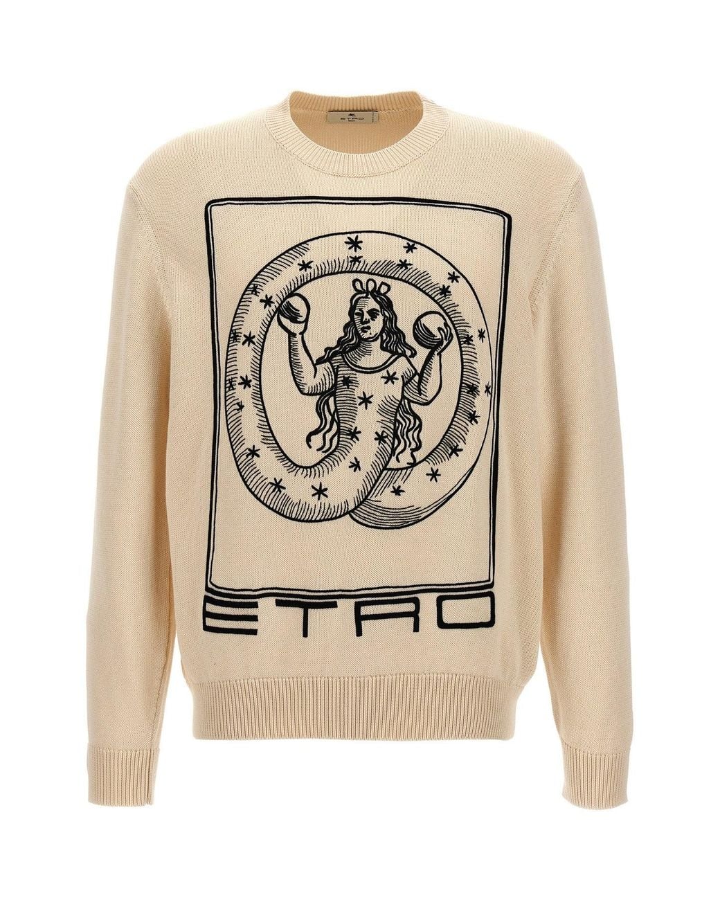 Etro Natural Sweater 'Logo Embroidery' for men