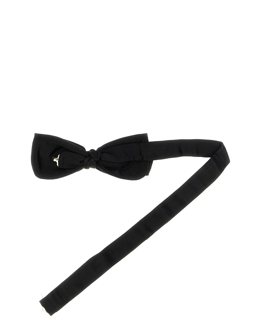 Pal Zileri Black Silk Bow Tie With Hook Closure for men