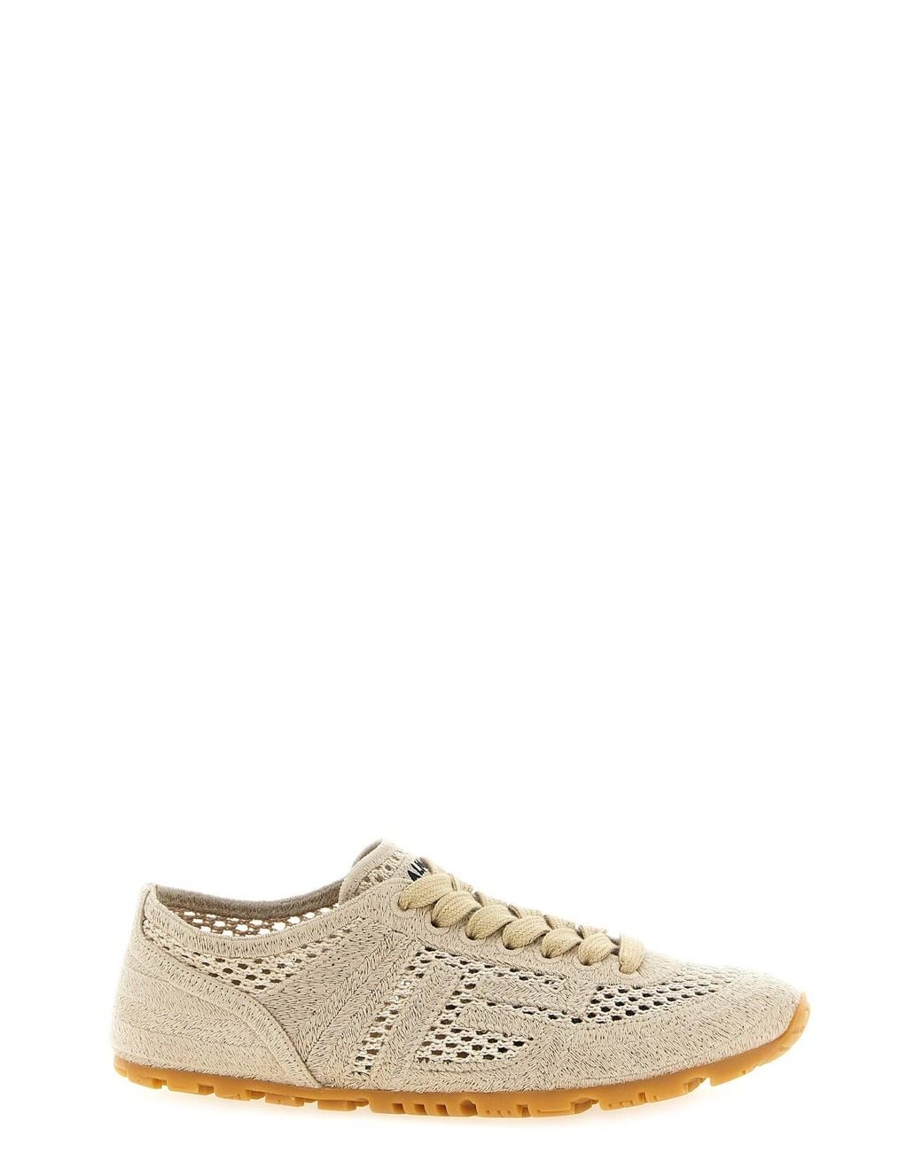 Balmain Natural Low-Top Sneaker With Woven Mesh Construction