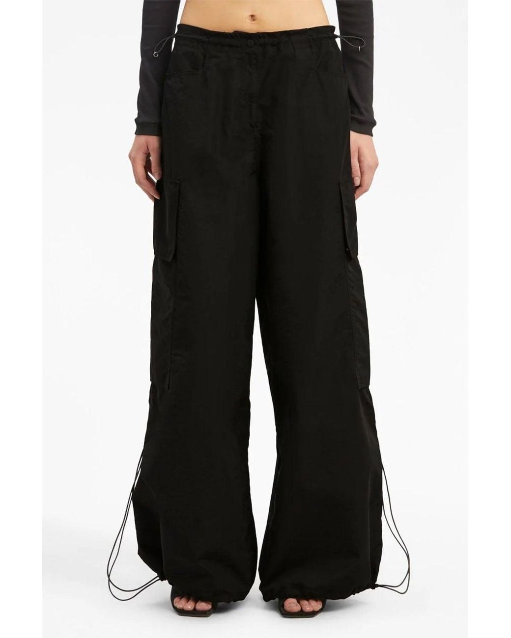 Palm Angels Black 'Parachute' Pants