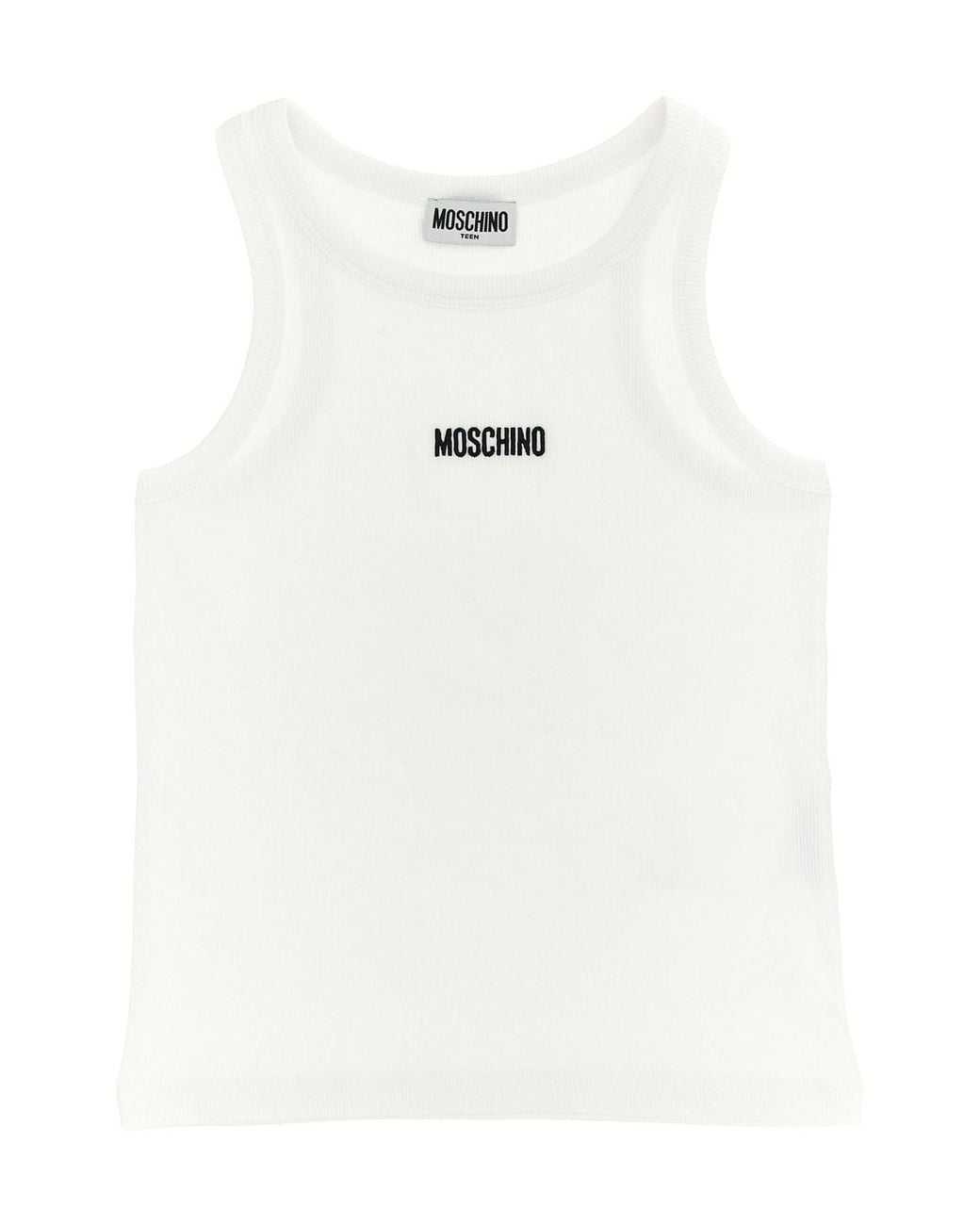 Moschino White Tank Top Lettering Logo