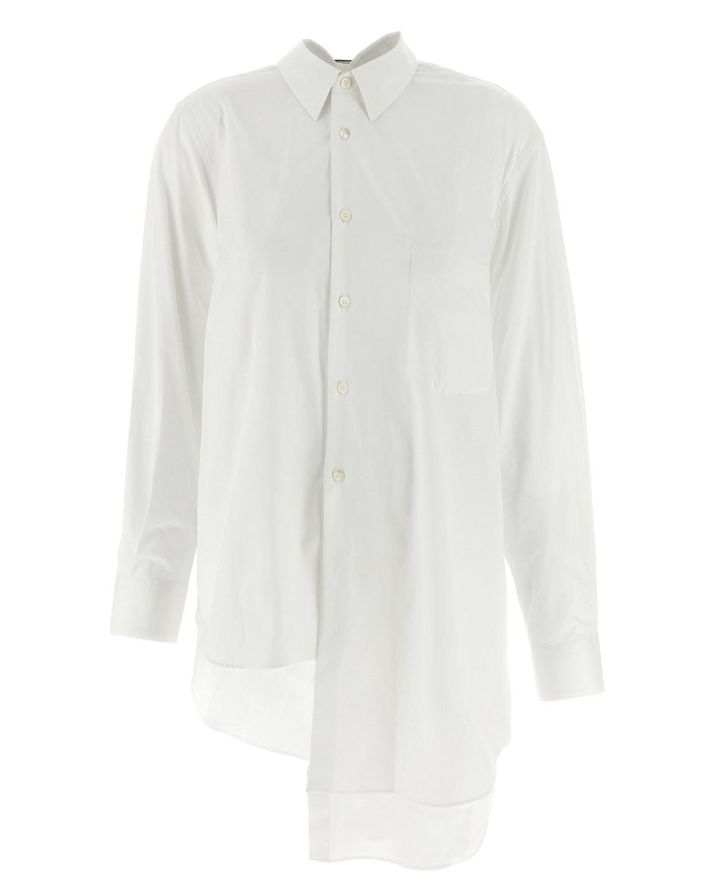 Comme des Garçons White Asymmetric Hem Shirt