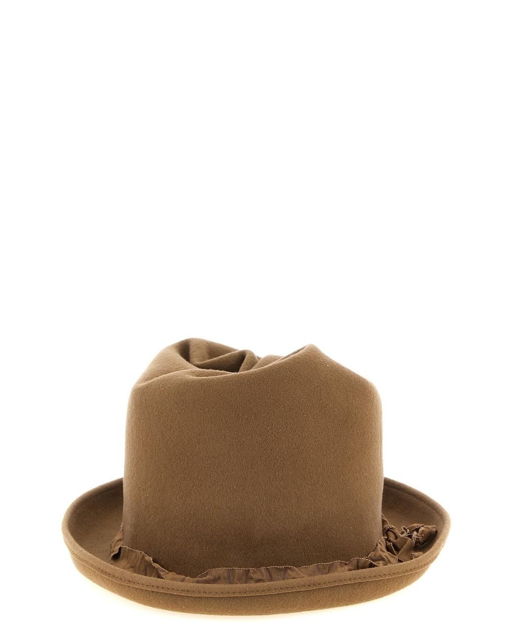 Yohji Yamamoto Brown Curled Crown Hat for men