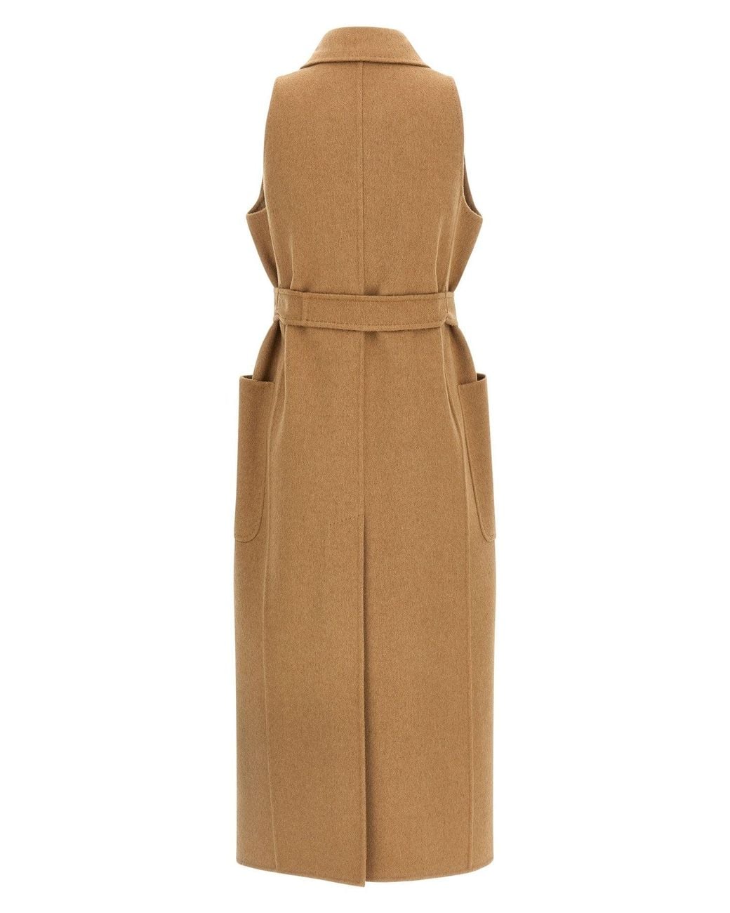 Max Mara Natural Sleeveless Coat 'Berlina1234'