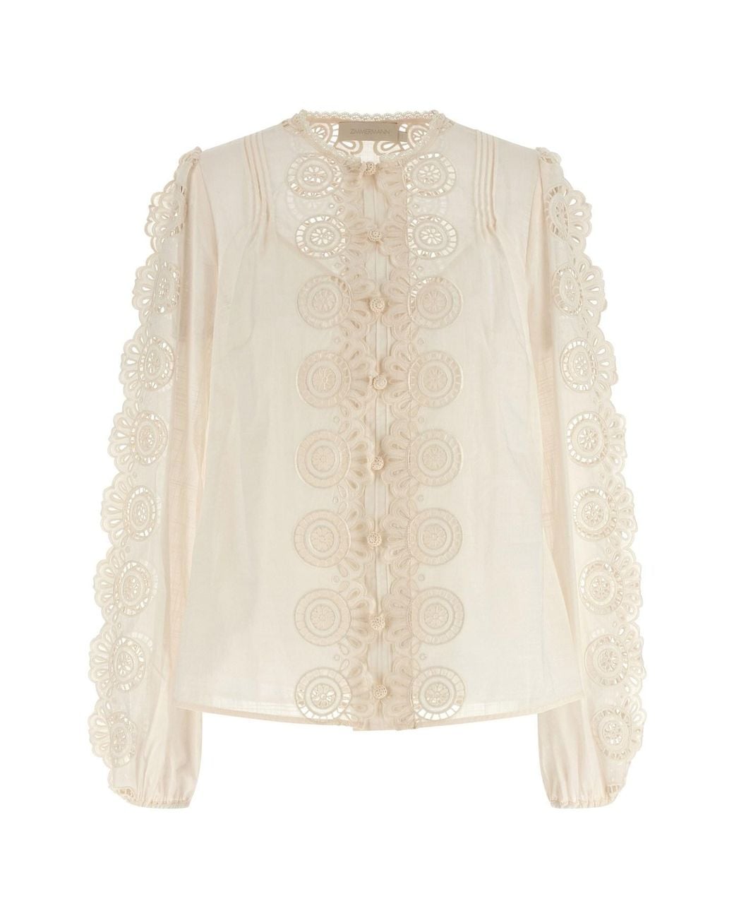 Zimmermann Natural 'lucky' Embroidered Blouse