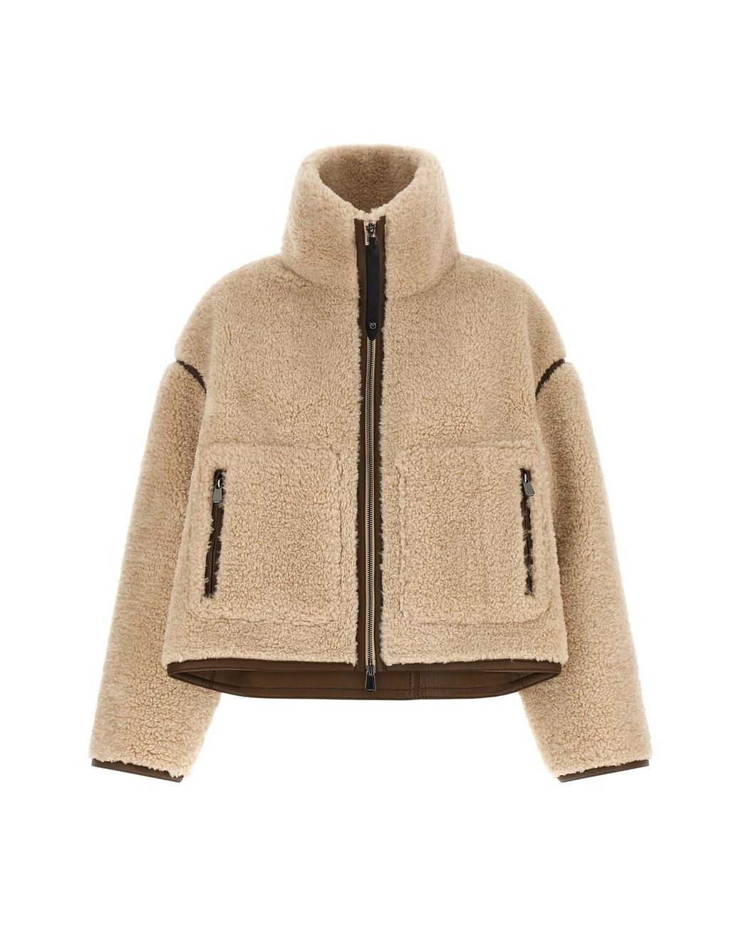 Pinko Natural Teddy Cropped Jacket