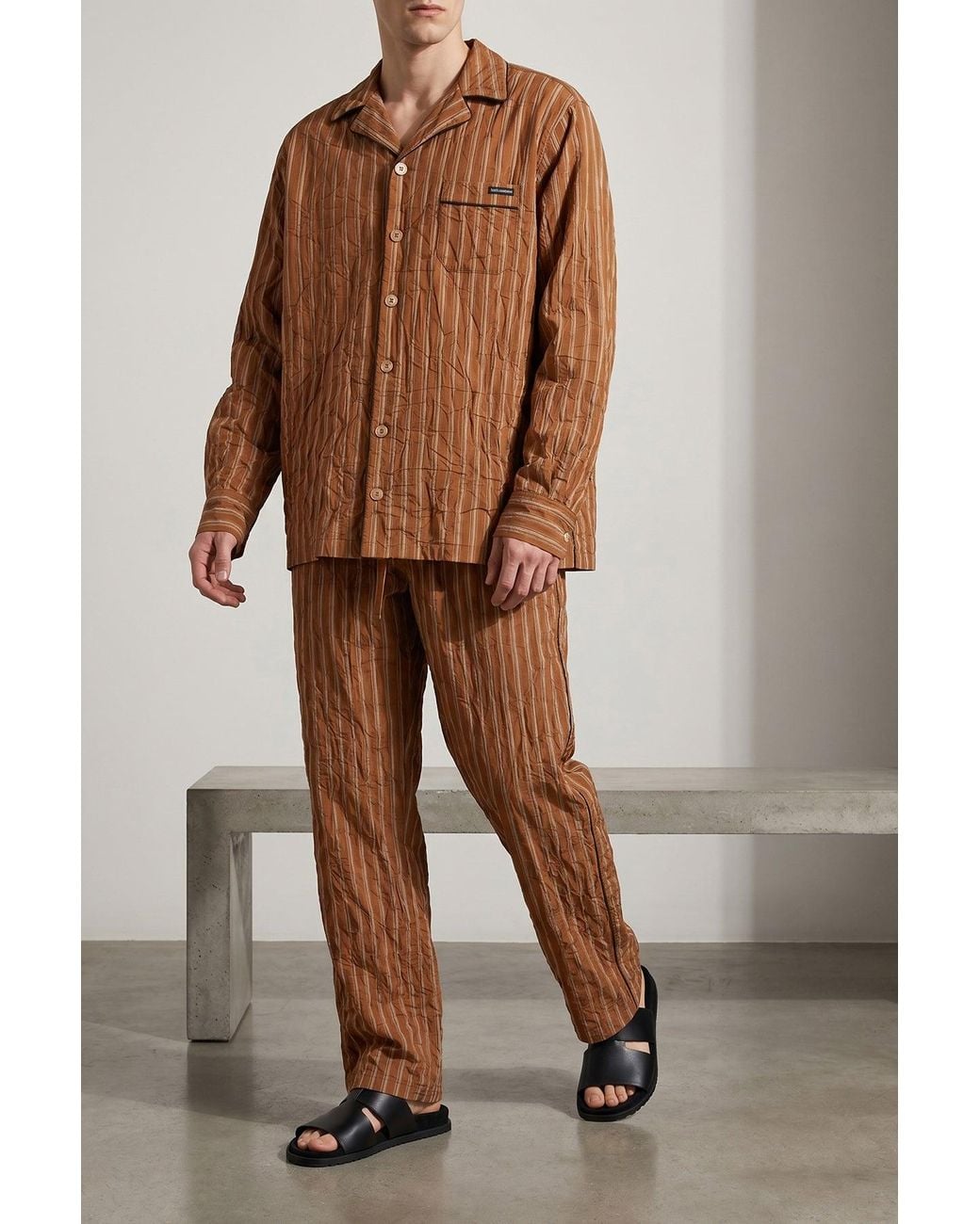 Dolce & Gabbana Brown Shirt With Structured Finish for men