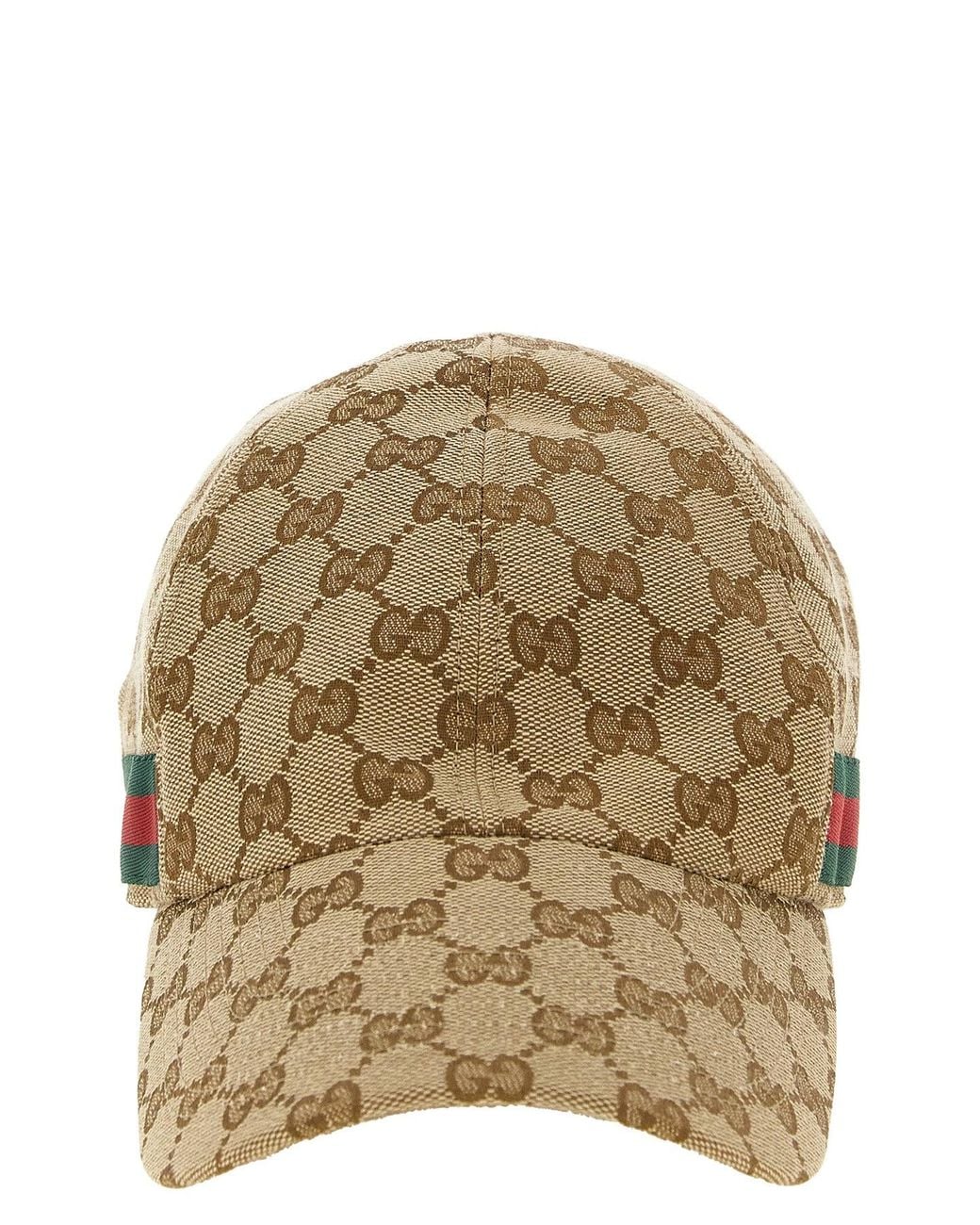 Gucci Natural Gg Fabric Baseball Cap for men