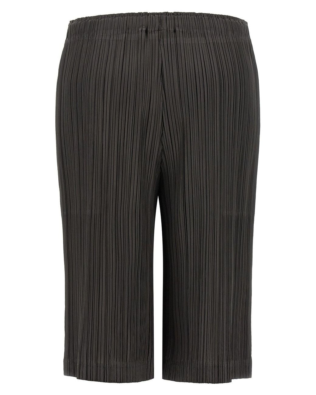 Pleats Please Issey Miyake Gray Bermuda 'Thicker Bottoms 2'