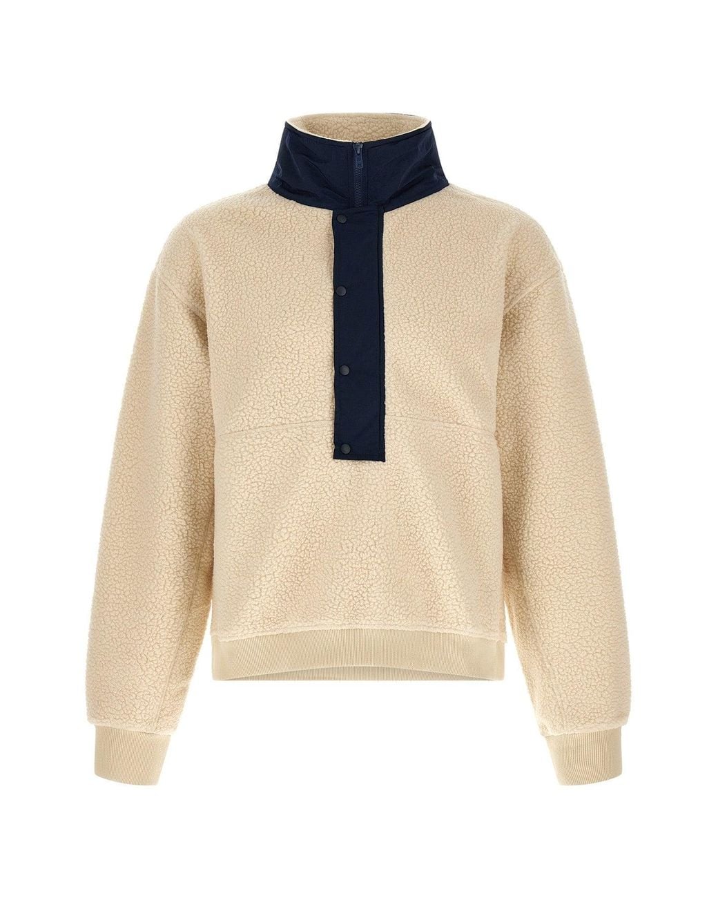 Entire studios White System Half Zip Fleece Sweatshirt for men