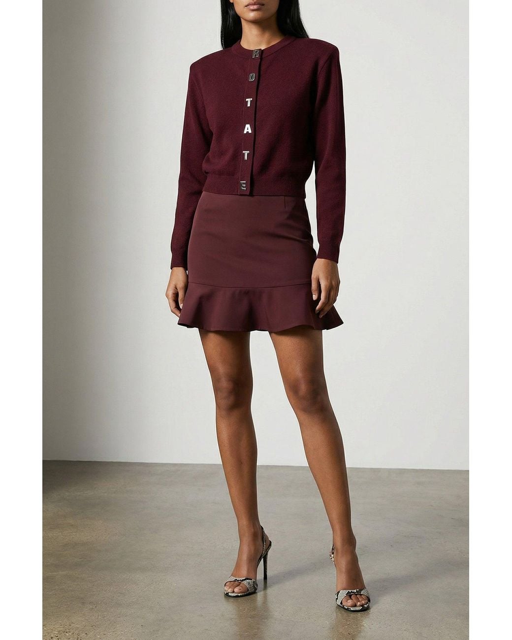 ROTATE BIRGER CHRISTENSEN Red The 'Flounced' Skirt