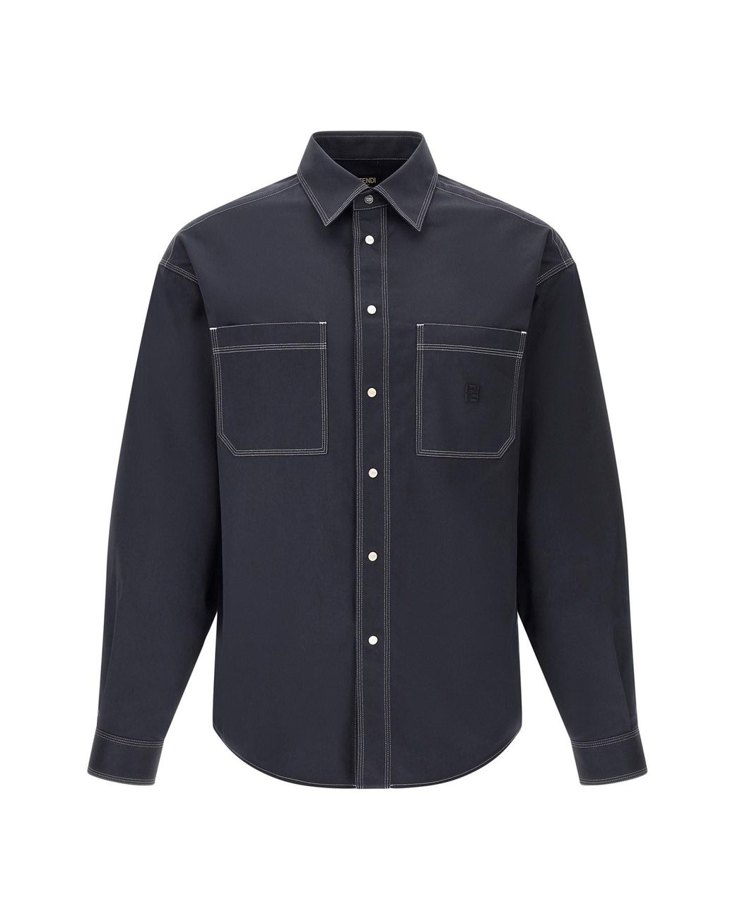 Fendi Blue 'ff Selleria' Logo Shirt for men