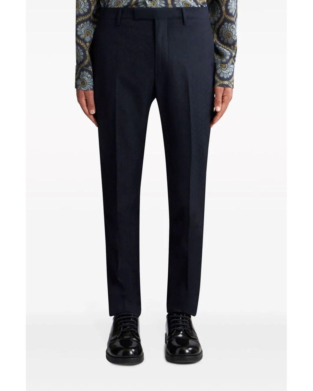 Etro Blue 'Jacquard' Trousers for men