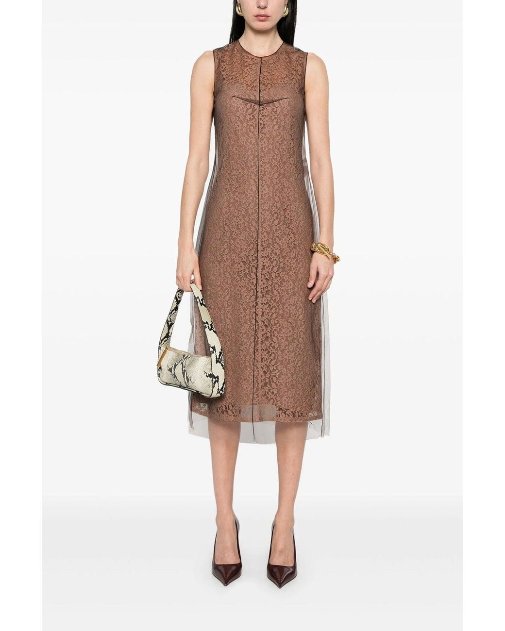 Fendi Brown Dress 'Blooming Lace'