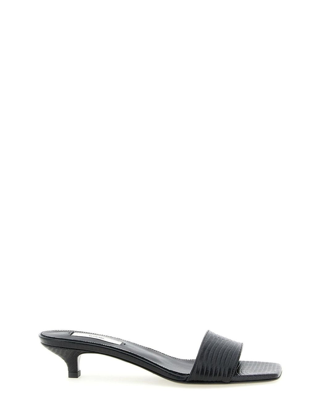 Totême White Slim Lizard-Embossed Bandeau Sandals