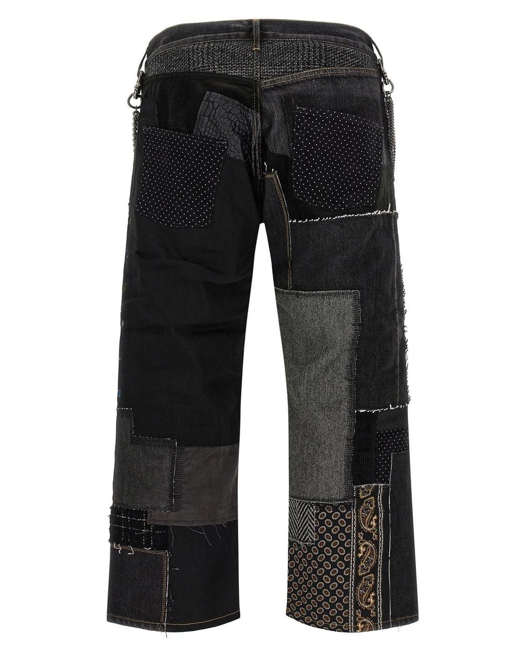 Junya Watanabe Black Patchwork Jeans for men