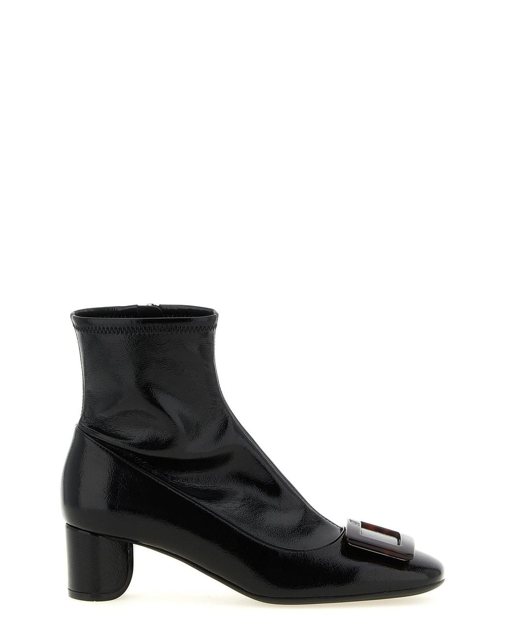 Roger Vivier Black Ankle Boots With Tortoiseshell-Effect Buckle