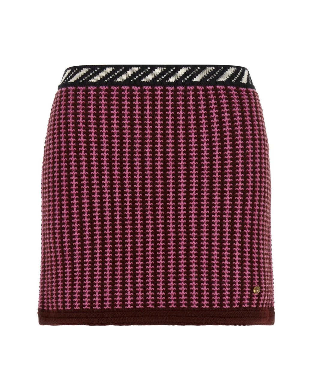 Versace Red Crochet Knit Skirt