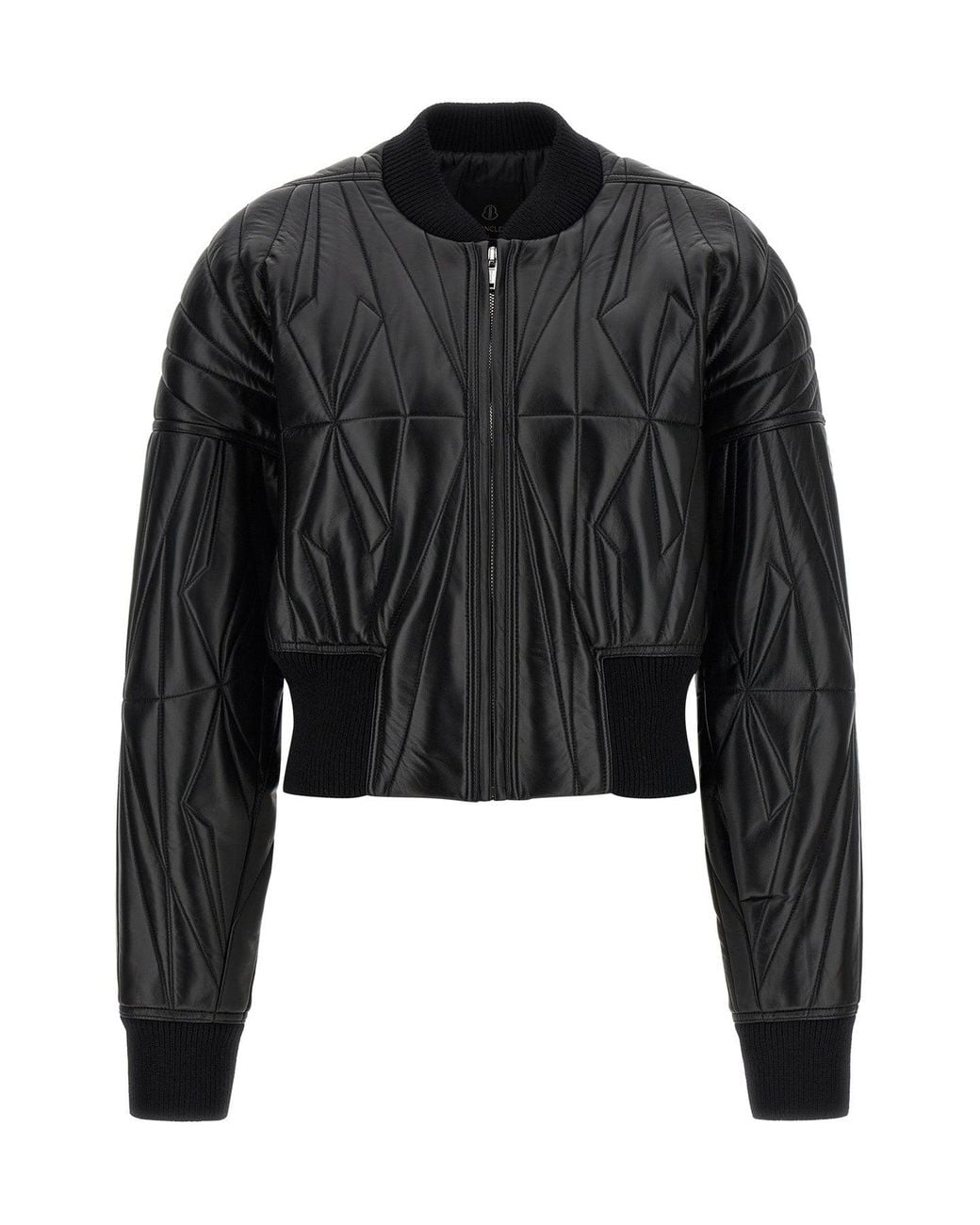 Rick Owens Black Bomber With Geometric Quilted Pattern for men