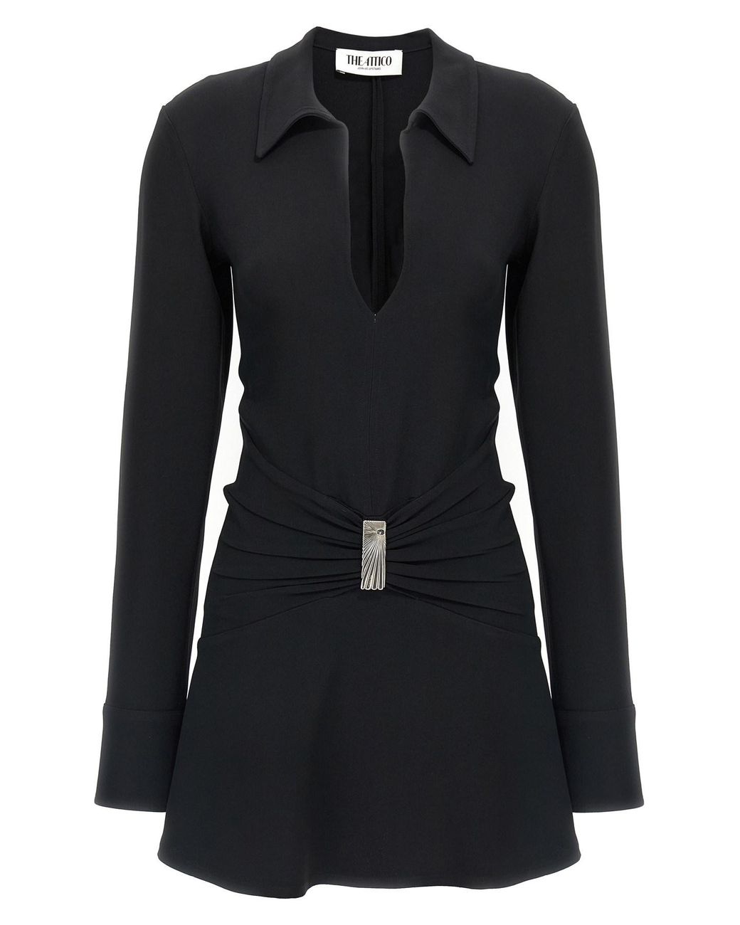 The Attico Black Mini Polo Dress