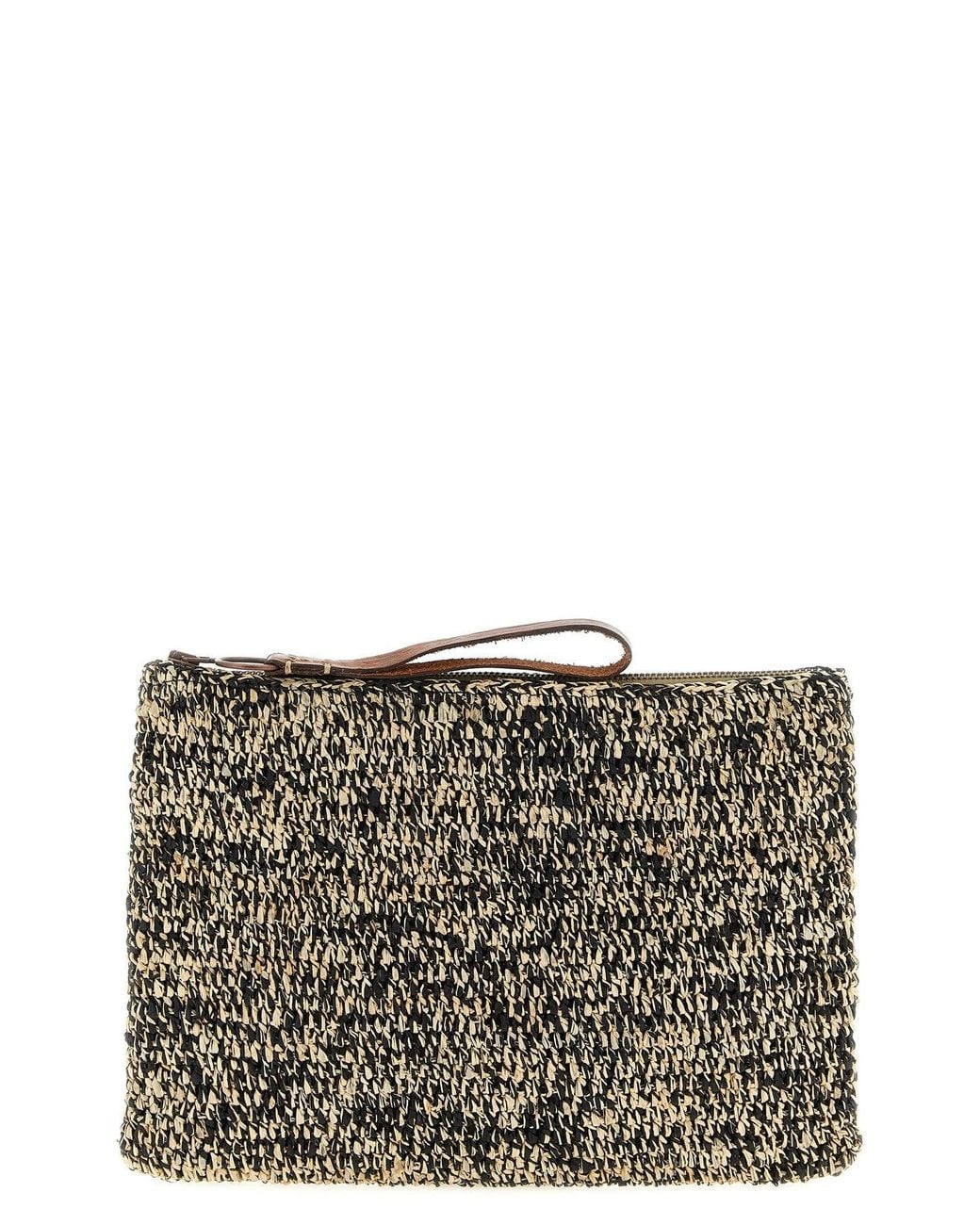 IBELIV Gray Pochette With Leather Wrist Strap