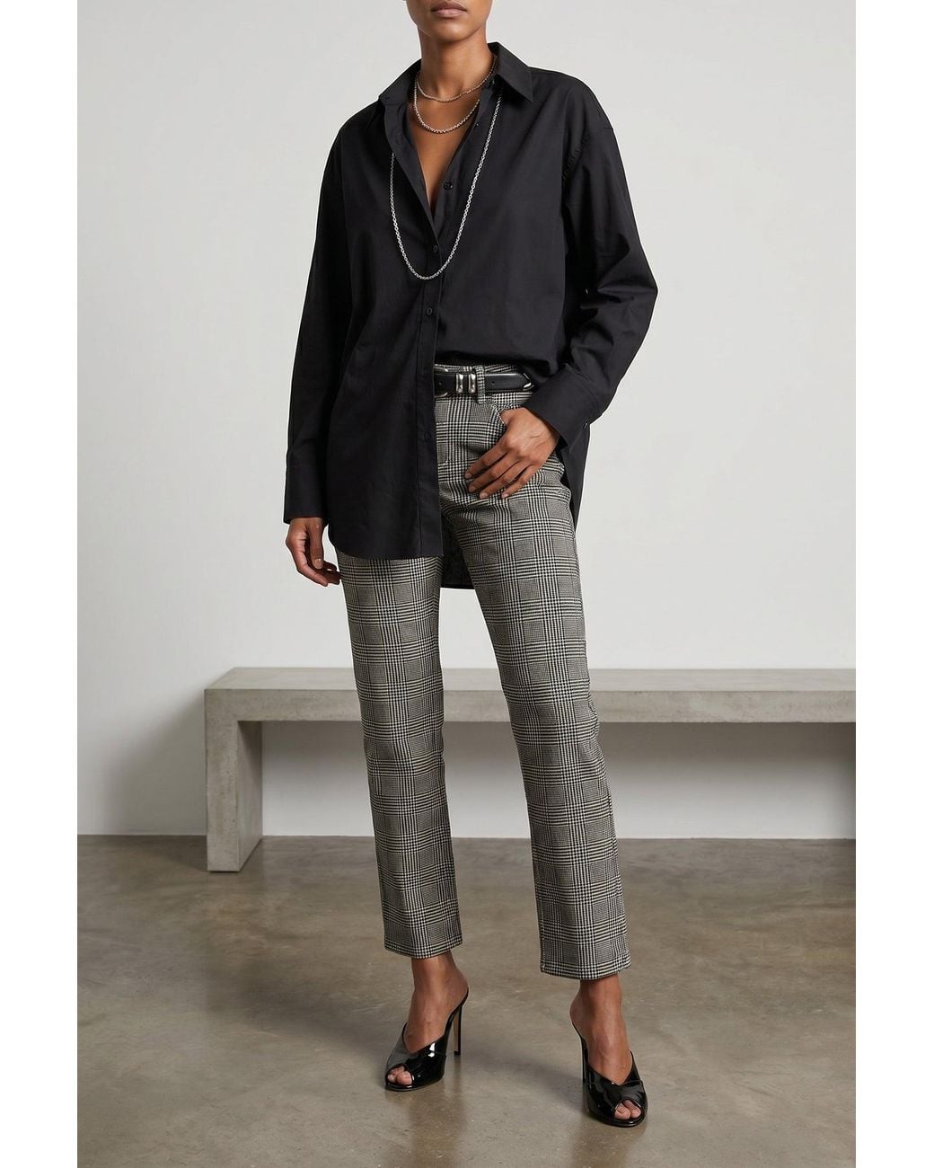 R13 Gray Straight Pants With Signature Lasso Embroidery
