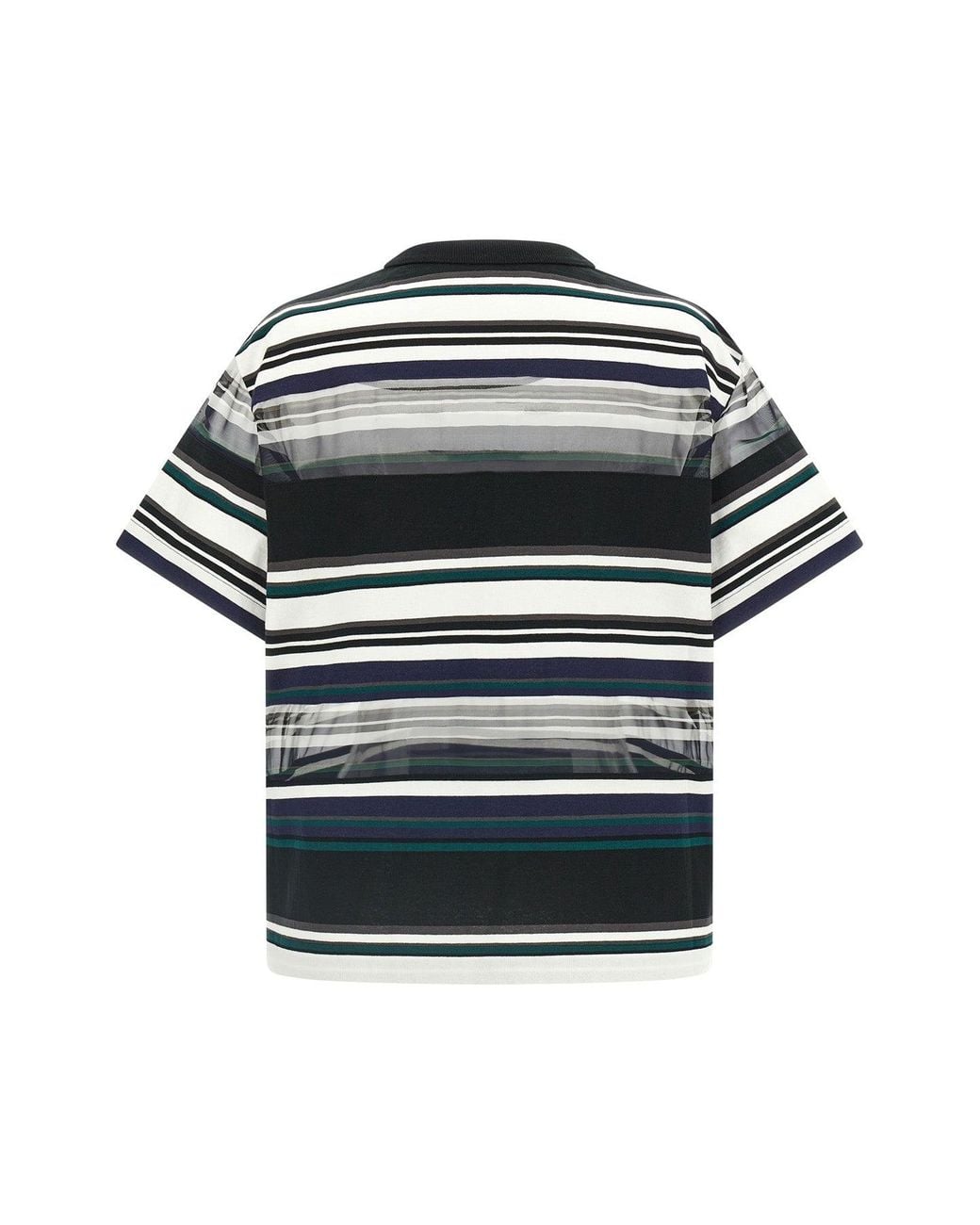 Sacai Black T-Shirt With Organza Inserts