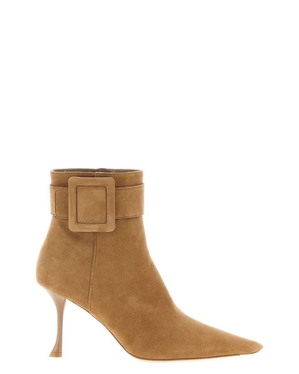 Roger Vivier Brown Ankle Boot With Covered Buckle