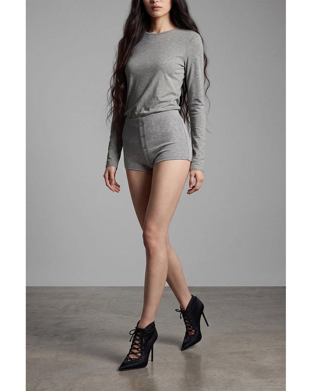 Entire studios Gray Long-Sleeve Jersey Top