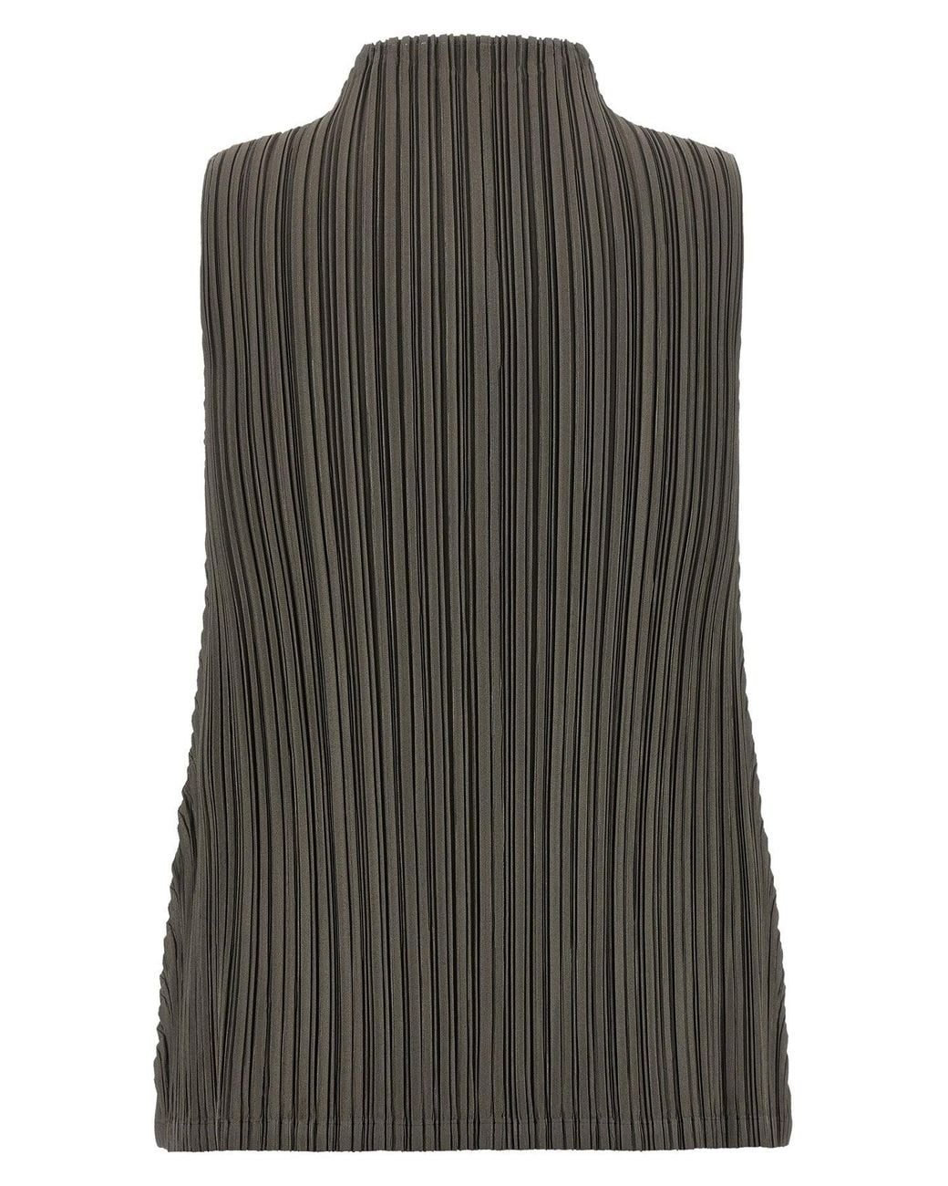 Pleats Please Issey Miyake Gray The 'Mellow Pleats' Blouse