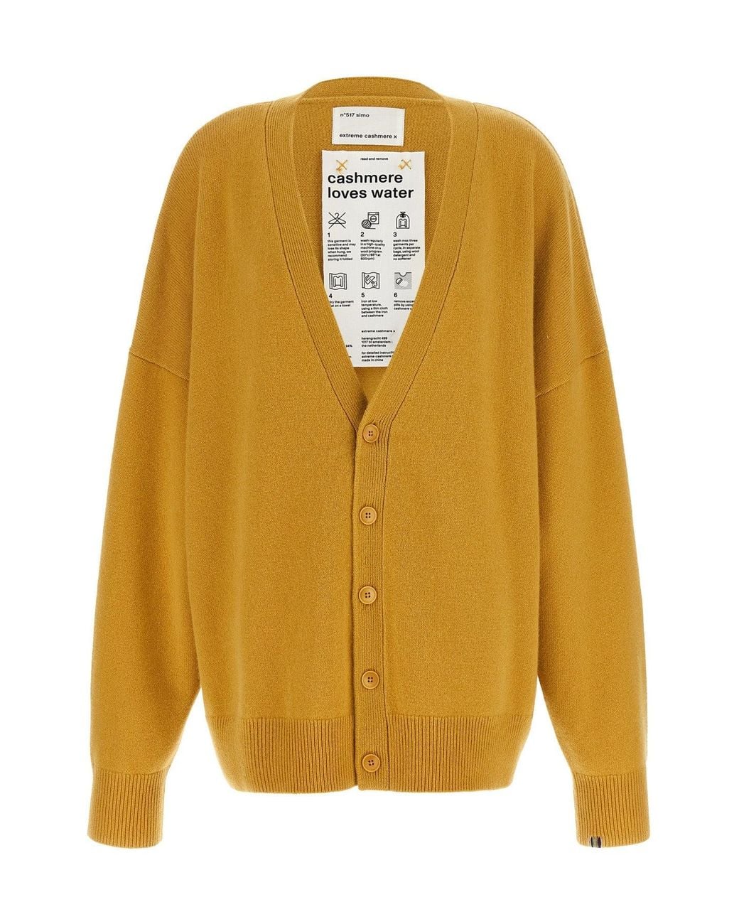 Extreme Cashmere Yellow Cardigan 'N°517 Simo'