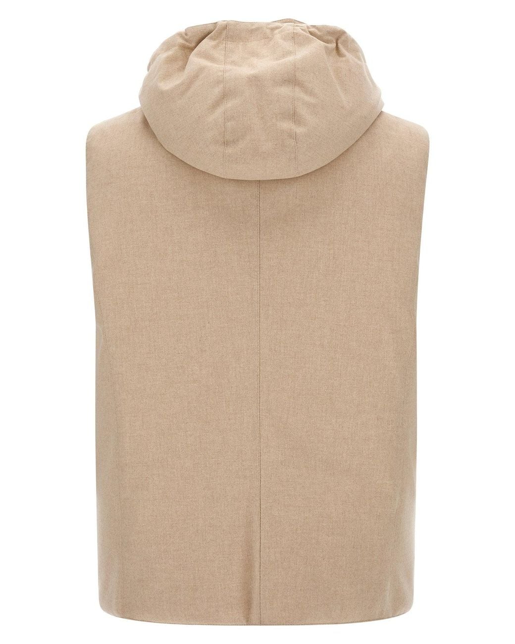 Brunello Cucinelli Natural Wool Flannel Gilet for men