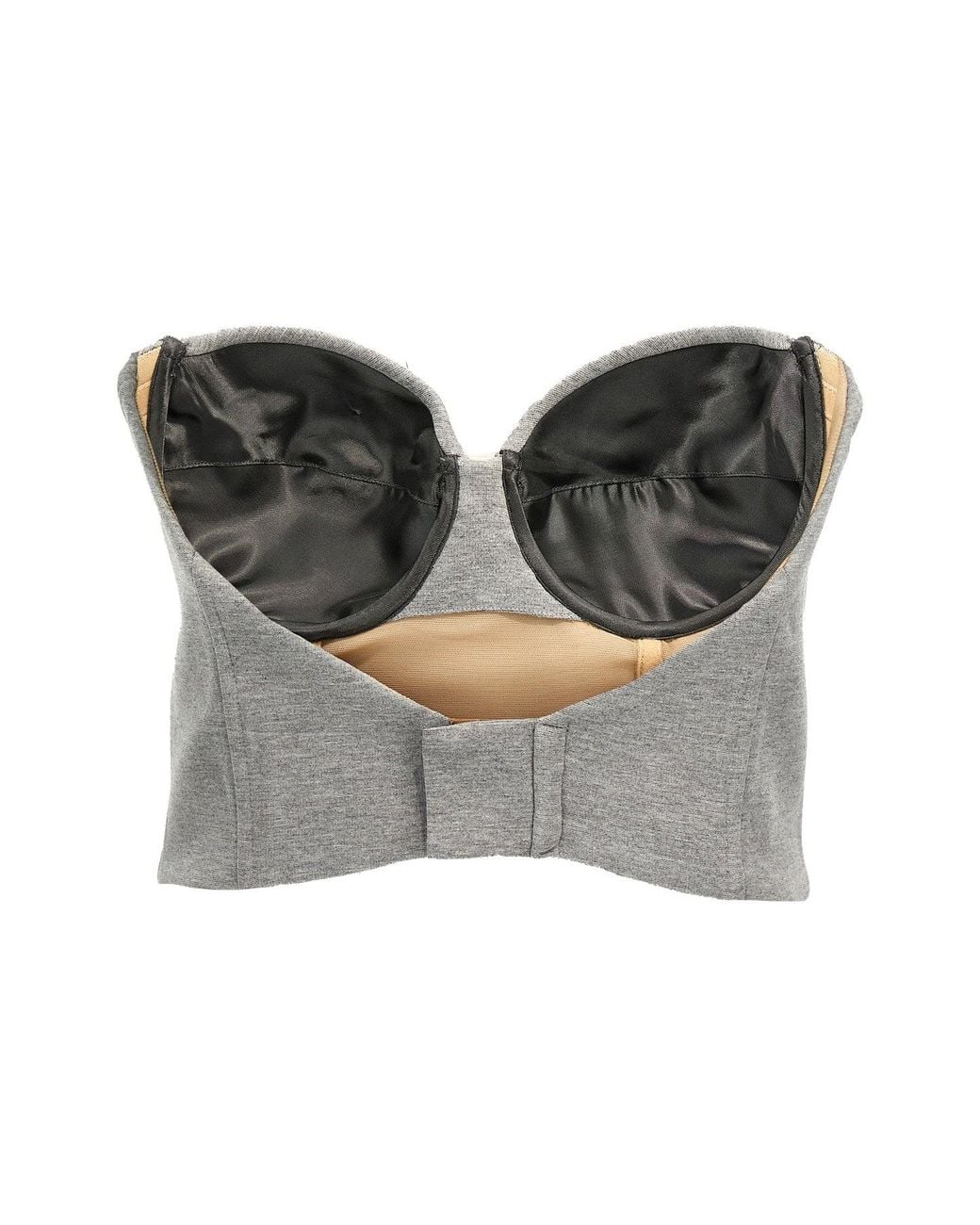 GIUSEPPE DI MORABITO Gray Top 'Cropped Bustier'