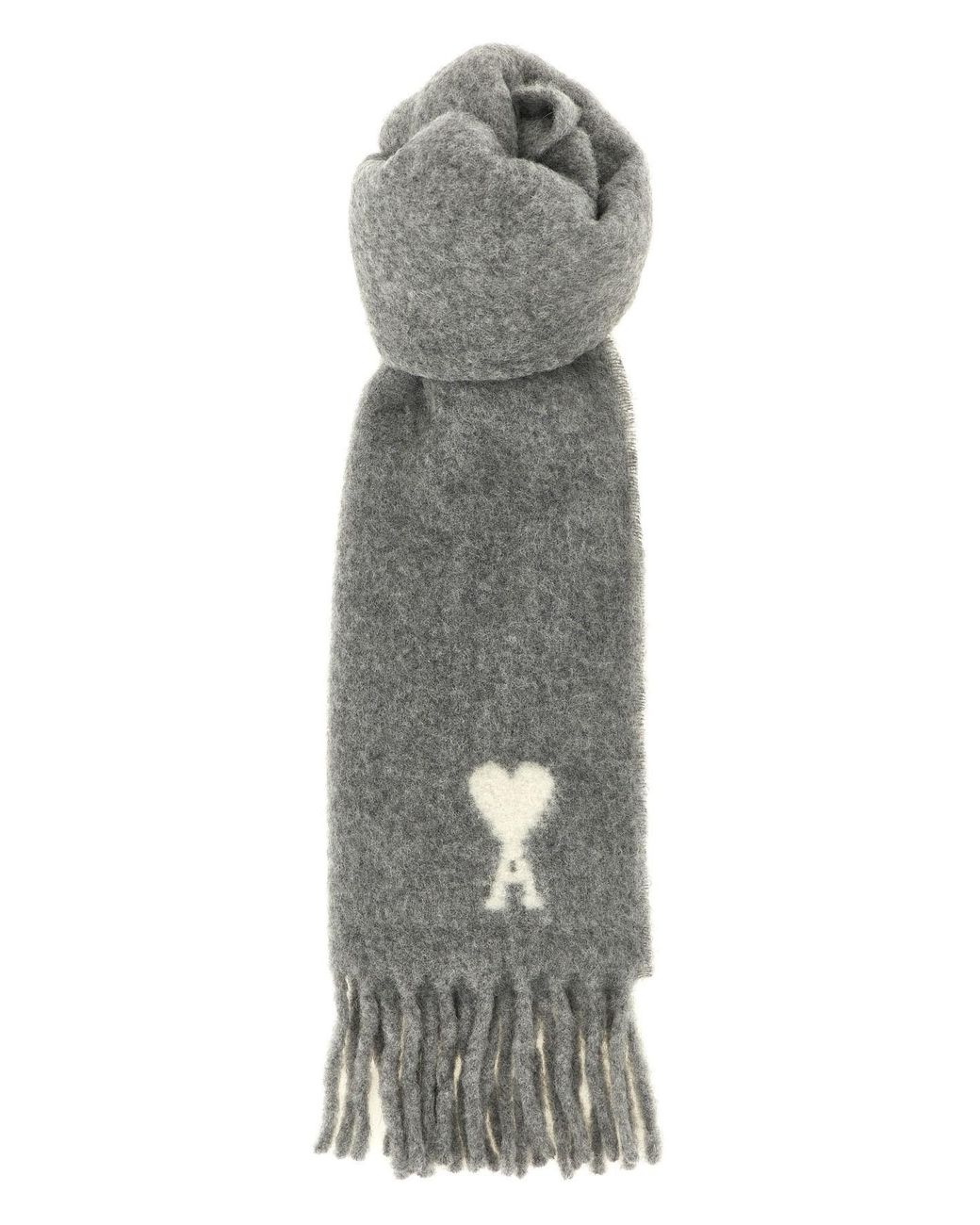 Sciarpa Logo Adc E Frange di AMI in Gray
