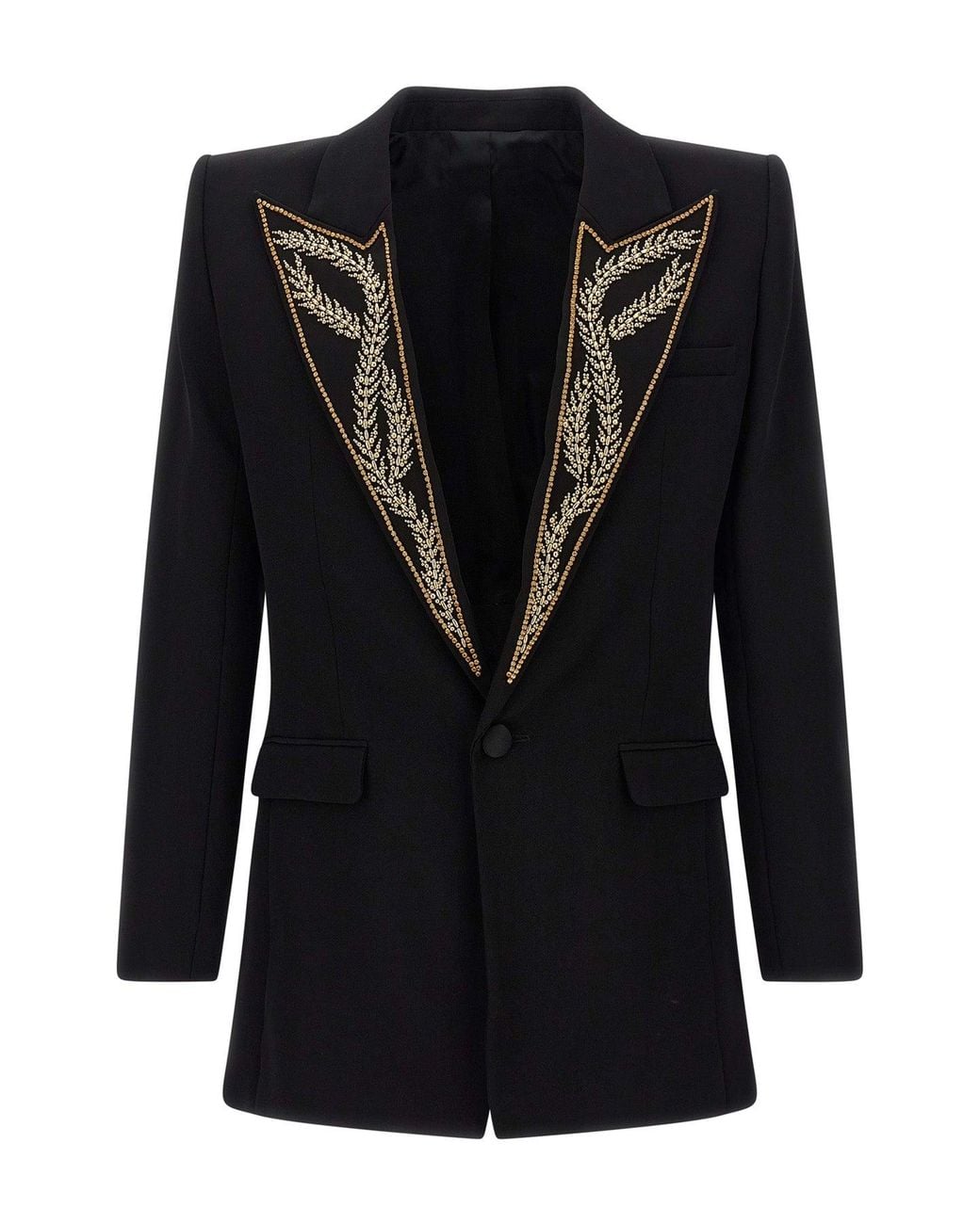 Balmain Black Blazer 'Leaf Embroidery' for men