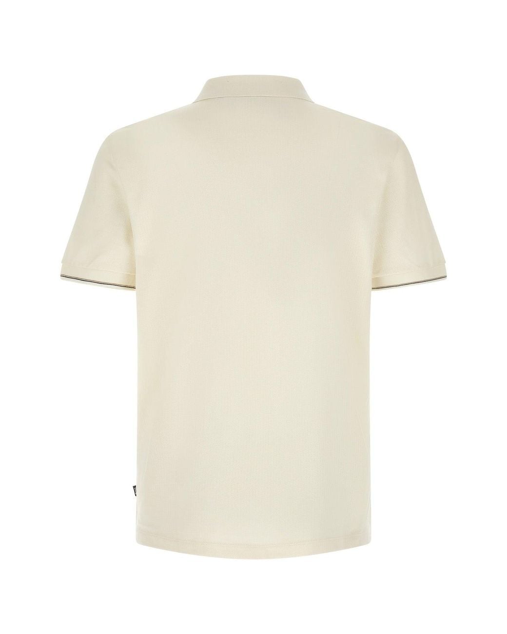Boss Natural Mercerized Cotton Zip Polo Shirt for men