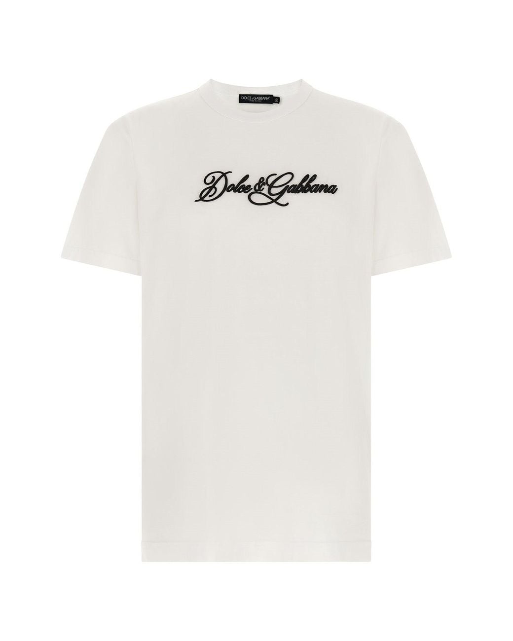 Dolce & Gabbana White T-Shirt With Embossed Embroidery for men