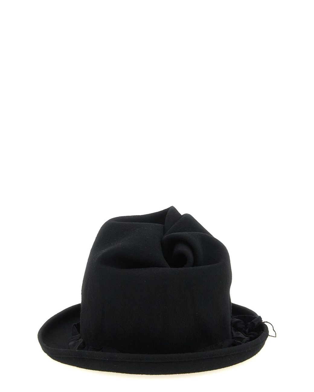 Yohji Yamamoto Black Sculptural Crown Hat for men