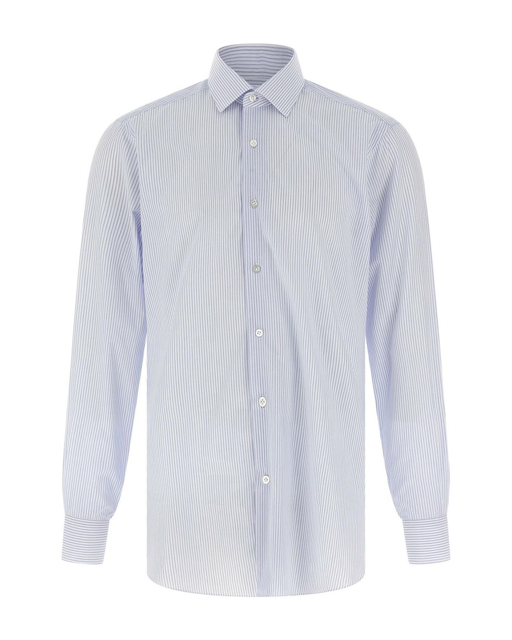 Barba Napoli White Striped Shirt for men