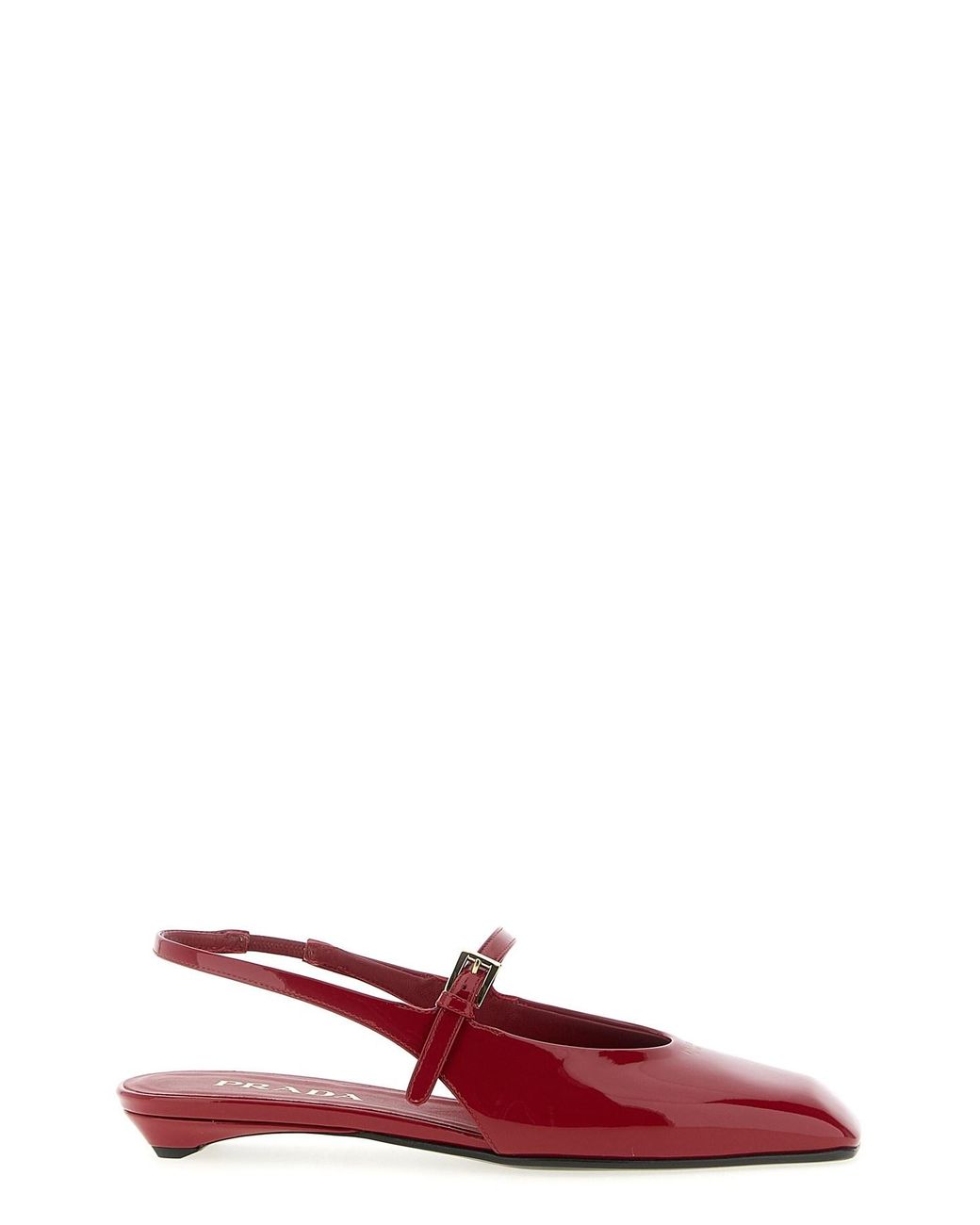 Prada Red Slingback-Ballerinas aus Leder