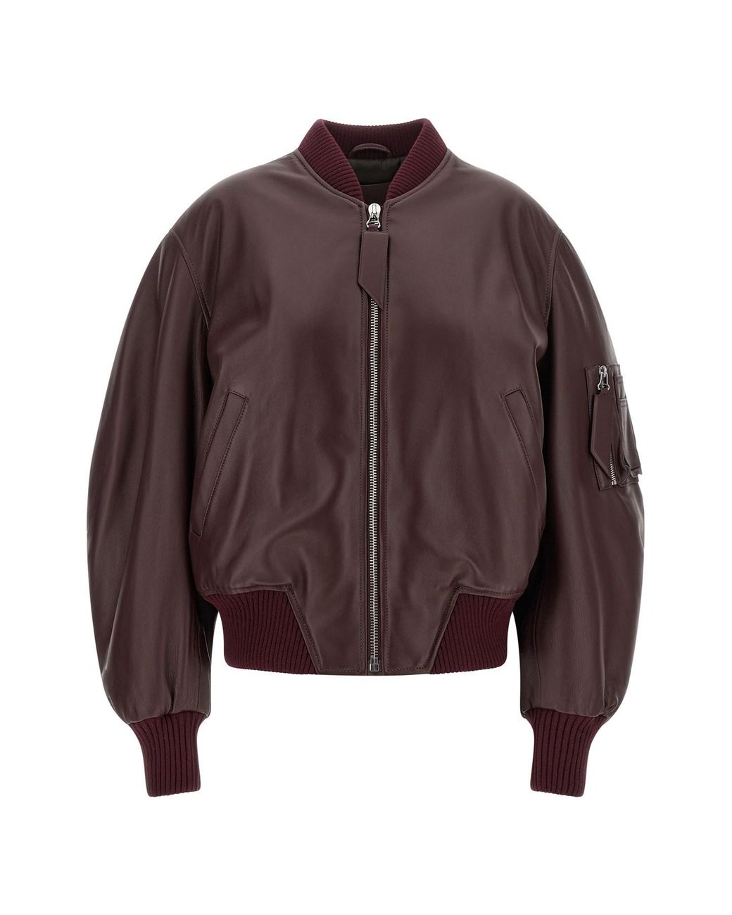 The Attico Brown 'anja' Bomber Jacket