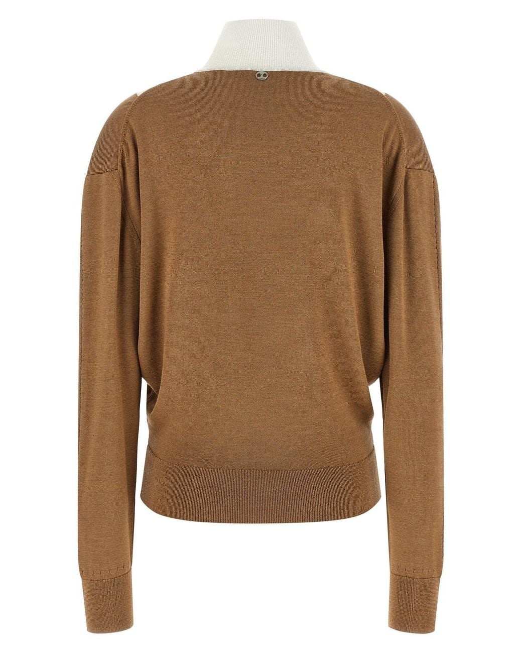 Rabanne Brown Trompe-L'Ail-Strickpullover