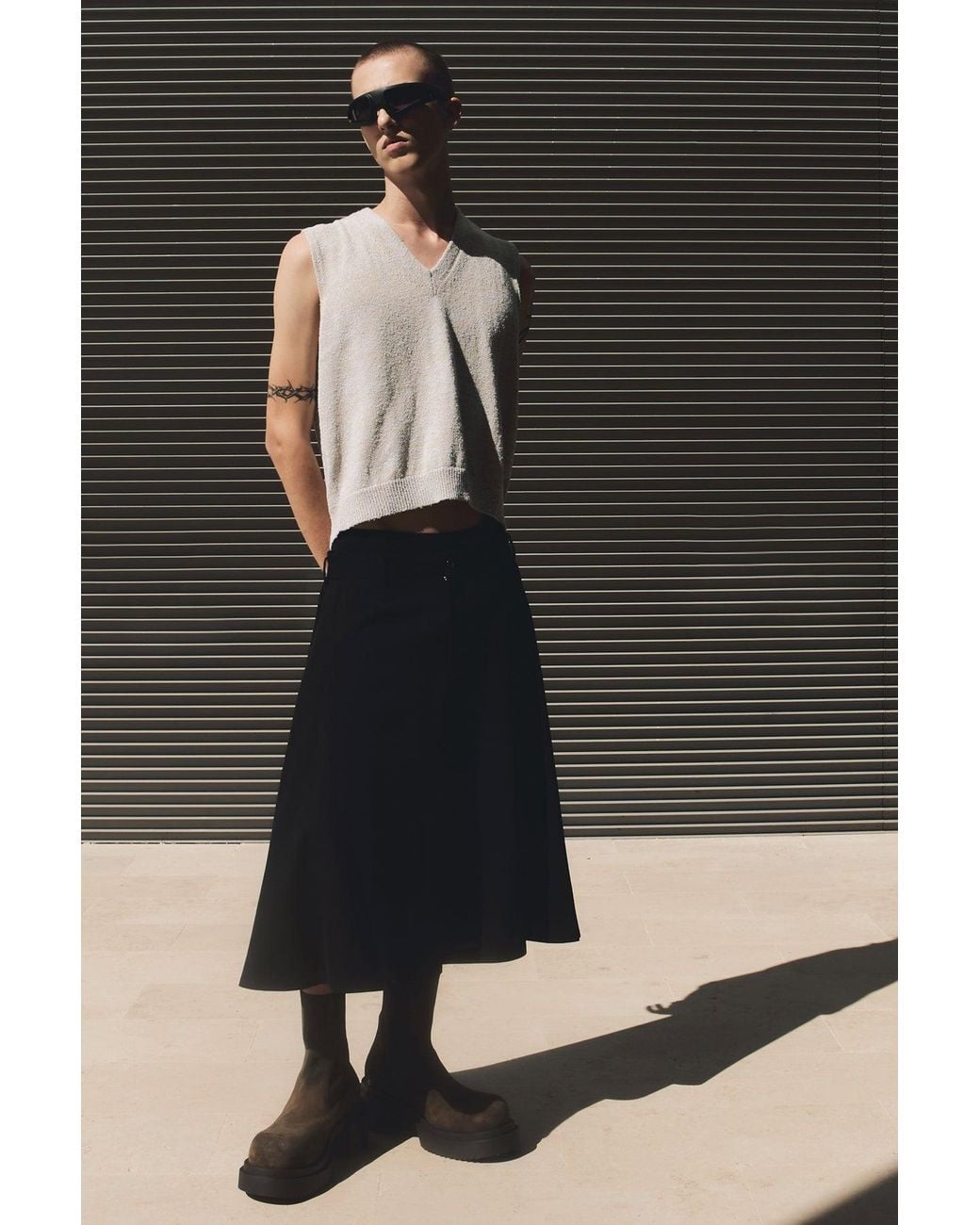 Maison Margiela Gray 'Bouclé Knit' Vest for men