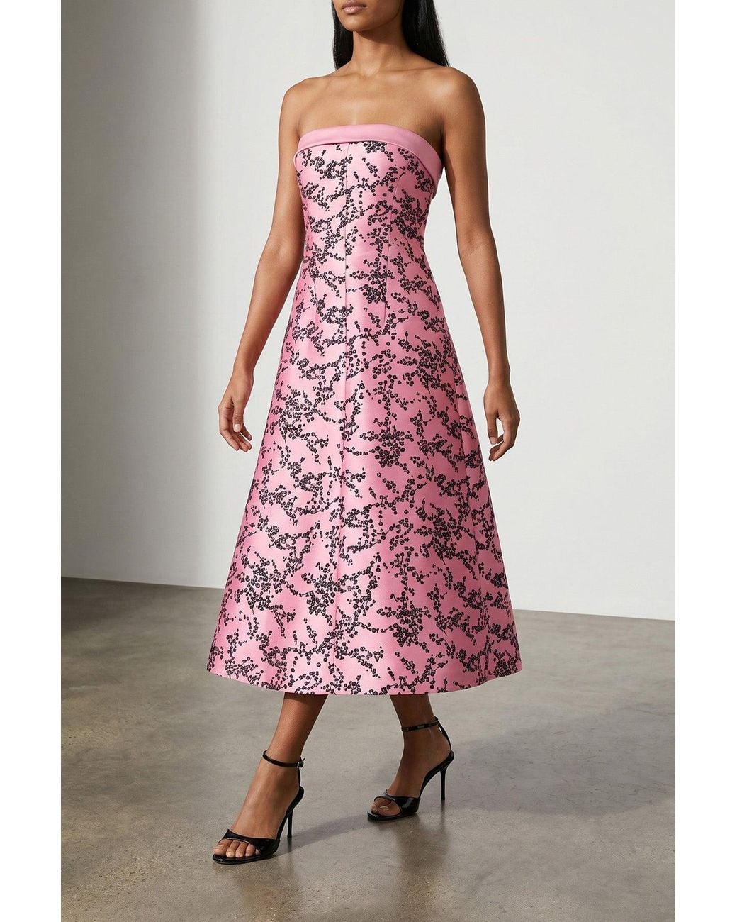 Alberta Ferretti Red 'Mikado Floreale' Dress