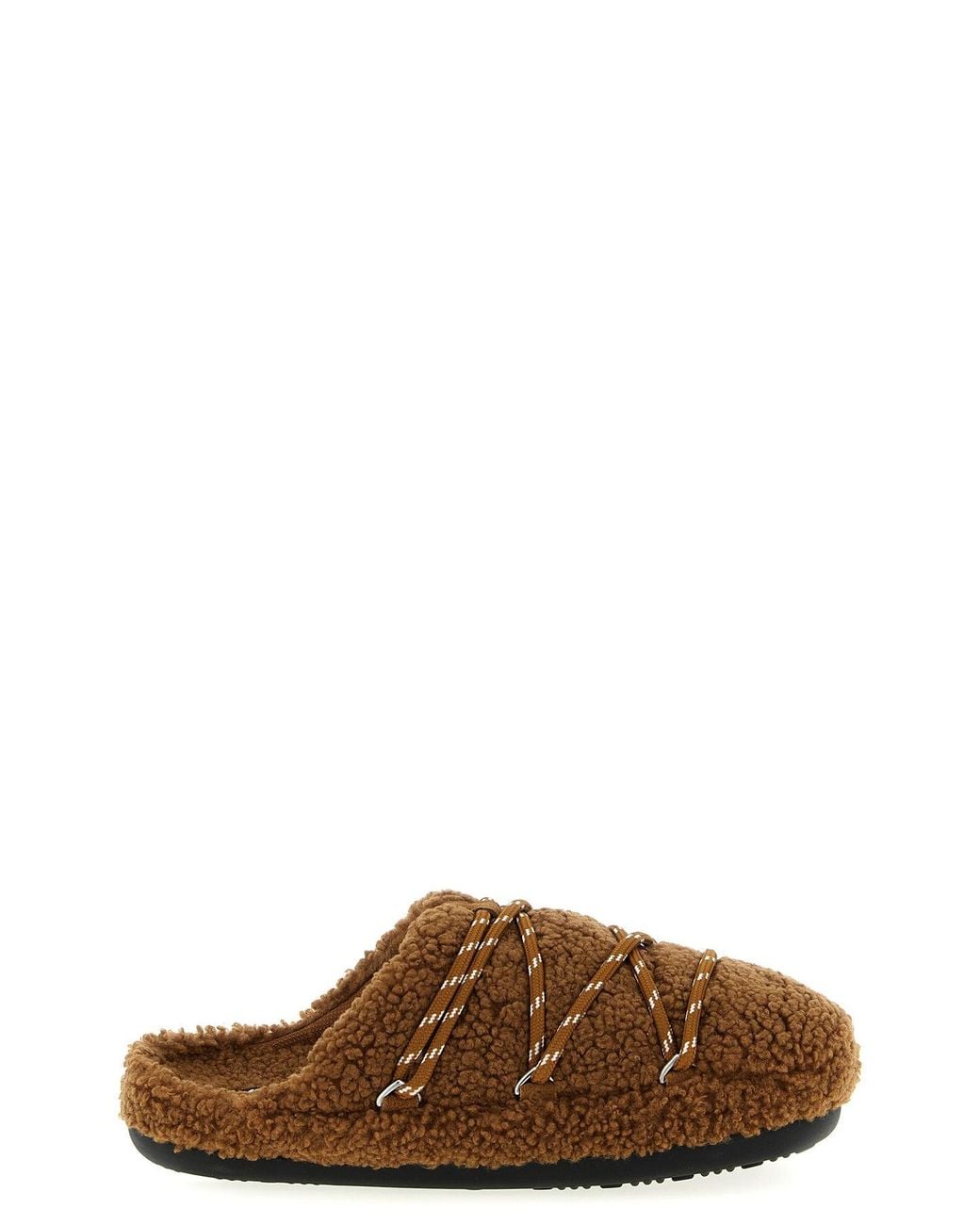 Moon Boot Brown 'Teddy Slipper' Mule