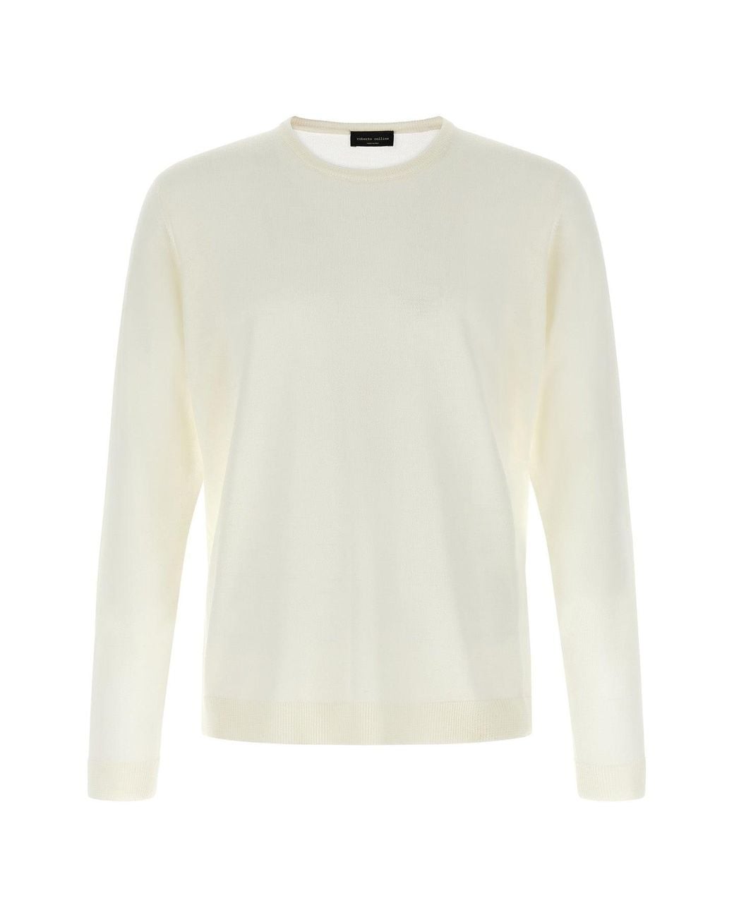 Roberto Collina White Sweater 'Girocollo' for men